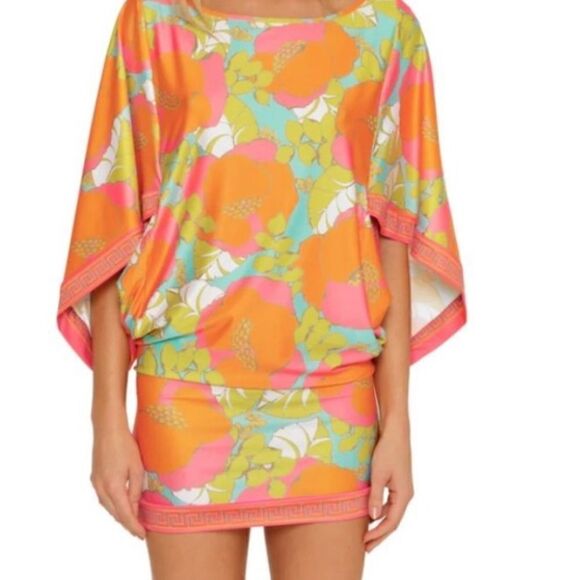 Trina Turk Playa De Flor Tunic swimsuit coverup dress size MEDIUM NEW - Picture 1 of 7